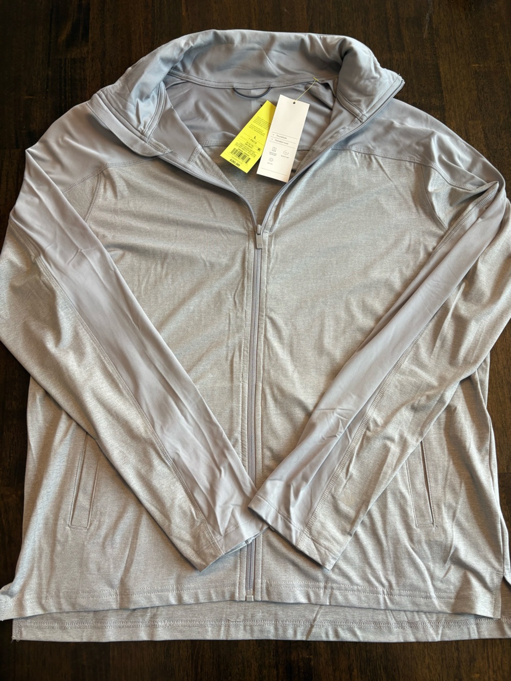 Men’s All In Motion Large Light Gray Packable Hood Jacket - Thumbhole Cuffs